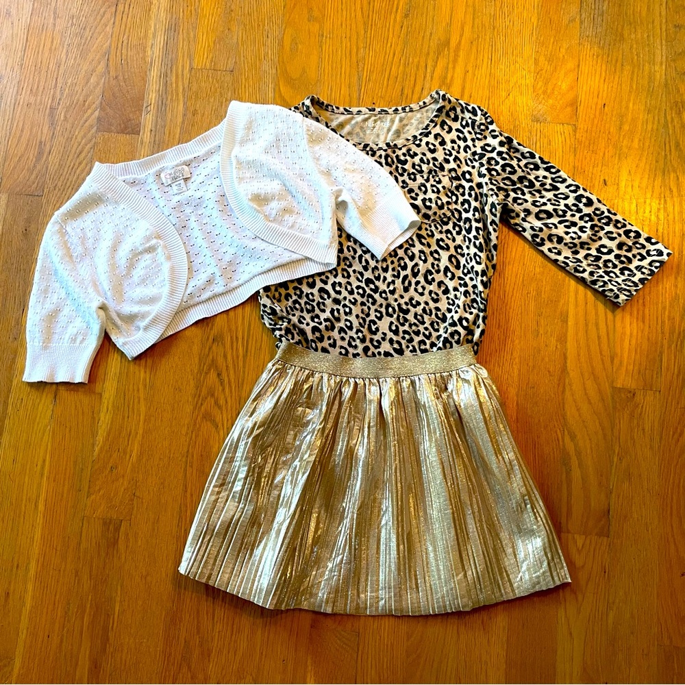 Fun girls outfit - top, skirt, and cardigan